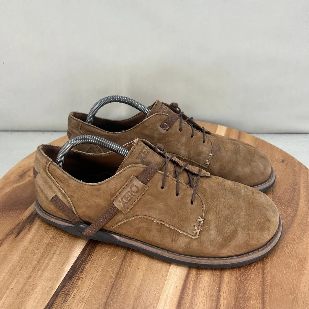 Xero Shoes Mens Alston Leather Barefoot Oxford Brown F200601W Size 9.5